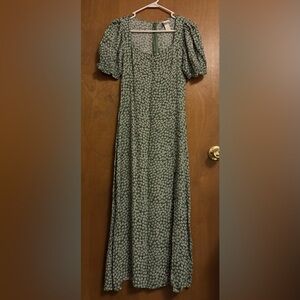 H&M Green Floral Patterned Maxi Dress